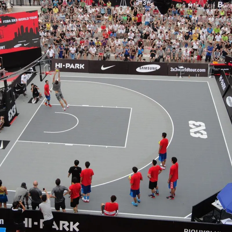 FIBA-suelos modulares de plástico para uso en exteriores, material de corte de baloncesto para reducción de ruido, 3x3, 2022