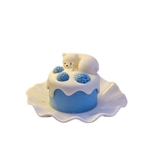 เทียนหอมระเหยถั่วเหลืองทรงหมีสีฟ้ารูปหมีเทียนหอมระเหยขี้ผึ้งถั่วเหลืองใช้ตกแต่งเป็นของขวัญสำหรับแขกวันหยุดคุณครู - Product Image 2