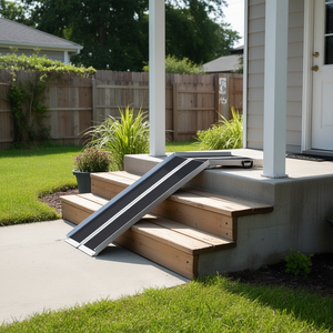 Rampa Plegable Portátil de Aluminio de 7 pies, Capacidad de 600 lb, Superficie Antideslizante, Dos Piezas, para Escalones y Escaleras del Hogar - Product Image 2