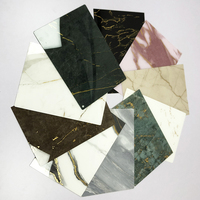 Nouvelle plaque acrylique stratifiée à texture marbre, plaquée or et argent, résistante à l'eau et écologique, pour comptoirs de salle de bain modernes