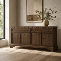 Buffet de luxe en bois massif, armoire architecturale à 4 portes avec tiroirs pour hôtel, villa, salon