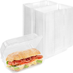 Plateaux à emporter en plastique 9x5 pouces, conteneurs à Dessert, récipient alimentaire à charnière en plastique - Product Image 5