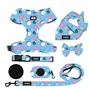 맞춤형 크리스마스 개 하네스 세트 통기성 폴리에스터 Correa Para Perros 애완 동물 용품 공급 업체의 맞춤형 크리스마스 하네스 - Product Image 4