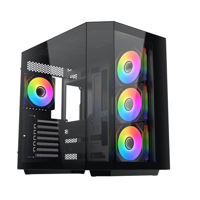 New Design Gaming Computer Case Customize LOGO 2 Sides Tempered Glass Fish Tank Gamer PC Case ATX PC Cabinet