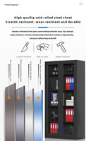 Fourniture directe d'usine Armoire de rangement de fichiers de bibliothèque en acier au design moderne avec 2 portes en verre et serrures à clés pour la maison et le bureau