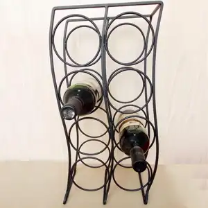 Metal wire vertical red wine rack, can hold 8 bottles of red wine, suitable for bars