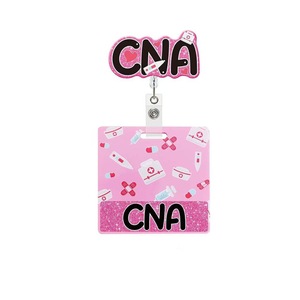 Porte-badge rétractable pour infirmière avec porte-carte d'identité, design médical rose mignon pour les professionnels de la santé (CNA, LPN, RN) - Product Image 3