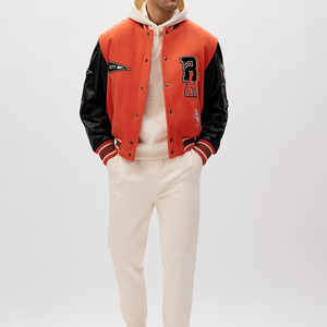 Venta caliente mangas de lana de cuero Varsity hombres Letterman logotipo personalizado bordado Varsity hombre chaquetas, chaqueta para hombre - Product Image 6