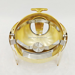 Nuovo Arrivo Scaldavivande Commerciale a Gas da 6L in Acciaio Inossidabile Dorato per Catering e Buffet, con Inserto in Vetro per Ristoranti - Product Image 4