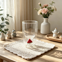 Chopes à bière personnalisées en verre borosilicate, design classique, double paroi, cadeaux pour fêtes et usage domestique