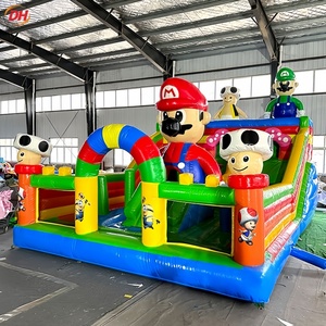 Commercial PVC Outdoor <strong>Inflatable</strong> Fun City Cartoon Theme Bouncy <strong>Bed</strong> Jumping Super Mario Bouncy Castle with Dry Slide for Sale - Product Image 2