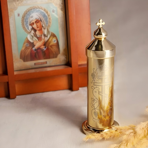 Ensemble de communion portable HT Orthodox en alliage plaqué or, ensemble de sainte communion de voyage avec gravure IC XC, mini-ensemble eucharistique <span class=keywords><strong>pour</strong></span> prêtre - Product Image 6