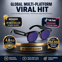 Kacamata Pintar AI Kamera 1080P Stabilisasi Gambar Terjemahan Real-Time Asisten Suara Musik Panggilan Telepon IP67 Kontrol Aplikasi Sentuh