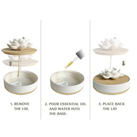 Diffuseur à Roseaux en Céramique Fleur Sola, Parfum d'Intérieur en Forme de Bouteille pour Salle de Bain Cuisine, Mariages Voyages et Fêtes