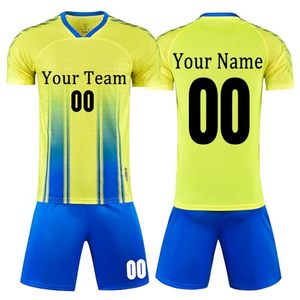 ชุดเสื้อฟุตบอลแบบซับลิเมชั่นสั่งทำพิเศษสำหรับผู้ชาย สีขาว-น้ำเงิน ระบายอากาศได้ดี แขนสั้น พิมพ์ชื่อทีมและหมายเลข สำหรับทุกฤดูกาล - Product Image 6