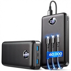 Banco de Energía Portátil de 60,000 mAh, Carga Rápida de 22.5 W, Salidas USB-C/iOS/Micro-USB, Pantalla Digital, Protección Contra <span class=keywords><strong>Sobrecarga</strong></span> - Product Image 1