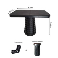 Table télescopique légère de tabouret de camping réglable rétractable pliable en plastique