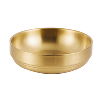 Bol en acier inoxydable à double paroi isolé, de style coréen moderne, poli, de qualité alimentaire, pour le stockage des aliments, du riz et de la soupe, couleur or, 3025001