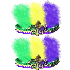 Serre-tête brésilien à sequins pour Halloween, Mardi Gras, festivals et carnavals – Décoration <span class=keywords><strong>de</strong></span> tête pour fêtes - Product Image 2