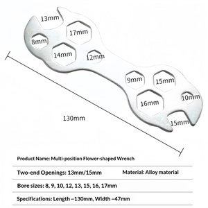 Llave Multifunción para Bicicletas de 8-17 mm, de Acero Inoxidable, Herramienta Portátil para Reparación y Mantenimiento de Bicicletas, para Uso en Exteriores - Product Image 6