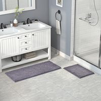 Tapis de bain en chenille super absorbant FIGOO, antidérapant, lavable en machine, séchage rapide, tapis de douche doux pour hôtel et maison