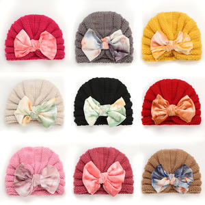 <span class=keywords><strong>Bonnet</strong></span> en tricot pour bébé, Turban avec nœud, <span class=keywords><strong>Bonnet</strong></span> chaud pour nouveau-né, automne et hiver - Product Image 2