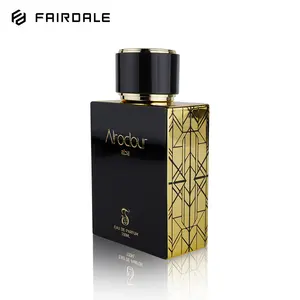 Custom OEM ODM Refil Glass 100ml Empty Black Gold Luxury Arabic Perfume Bottle