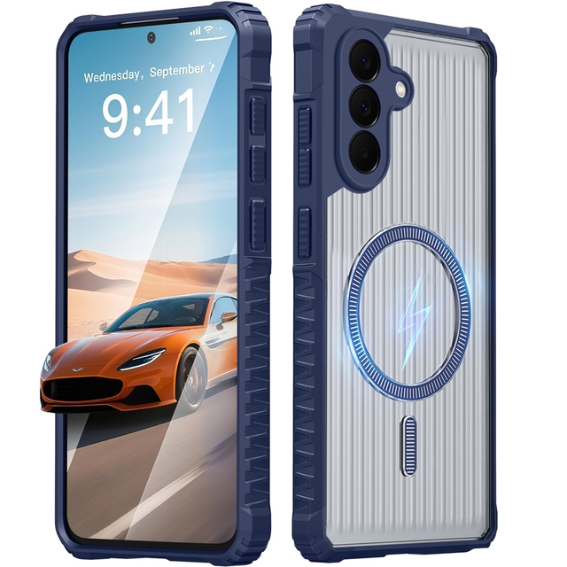 Wireless Charging TPU PC Case for Samsung Galaxy S26 Plus S25 Ultra A06 A16 A26 A36 A56 A07 A17 A37 A57 Shockproof Strip Cover