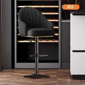 Silla de Bar Moderna, Estilo Nórdico, Mueble Alto para Barra de Cocina, de Metal, Lujosa, con Asiento de Cuero, Silla Alta con Elevación para Barra de Bar - Product Image 4