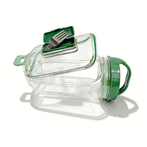 Contenedor Vertical para Ensaladas con Capas Integradas, Botella de Plástico para Almacenamiento de Ensaladas, Capacidad de 800-1000 ml, Estilo Coreano - Product Image 5