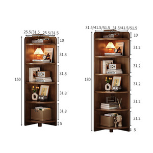 Rak Penyimpanan Buku Sudut Gaya Vintage Kustom, Lemari Samping Kayu Solid, Loker Pribadi - Product Image 6
