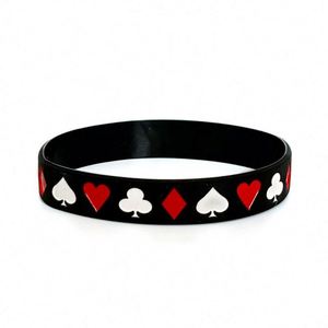 Bracelet de sport en silicone style poker, bracelet de danse urbaine, jeu de cartes, bracelet en caoutchouc rempli d'encre pour promotions - Product Image 2