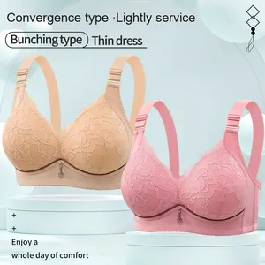 Sujetador deportivo inalámbrico de mediana edad con copa con logotipo para Bustos grandes que minimizan los pechos laterales, correas anchas para levantamiento estable, antiflacidez - Product Image 3