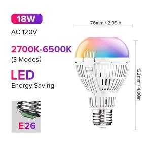 SANSI 120W équivalent 2000LM RGBW LED ampoule à changement de couleur télécommande synchronisation Dimmable A21 10 choix de couleurs ROHS - Product Image 2