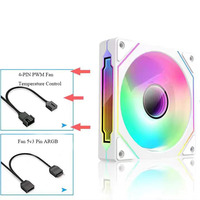 Refroidisseur d'air pour boîtier d'ordinateur OEM personnalisé 120 mm Prism 4 PRO ARGB, dissipateur thermique en plastique, contrôle de température PWM 4 broches, pour configuration DIY 'Sea View Room'