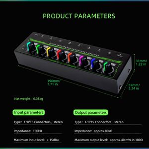 Amplificador de Audífonos Profesional HA800 PRO de 8 Canales Amplificador de Audio Estéreo con Luz RGB y Control de Volumen para Estudio de DJ - Product Image 5