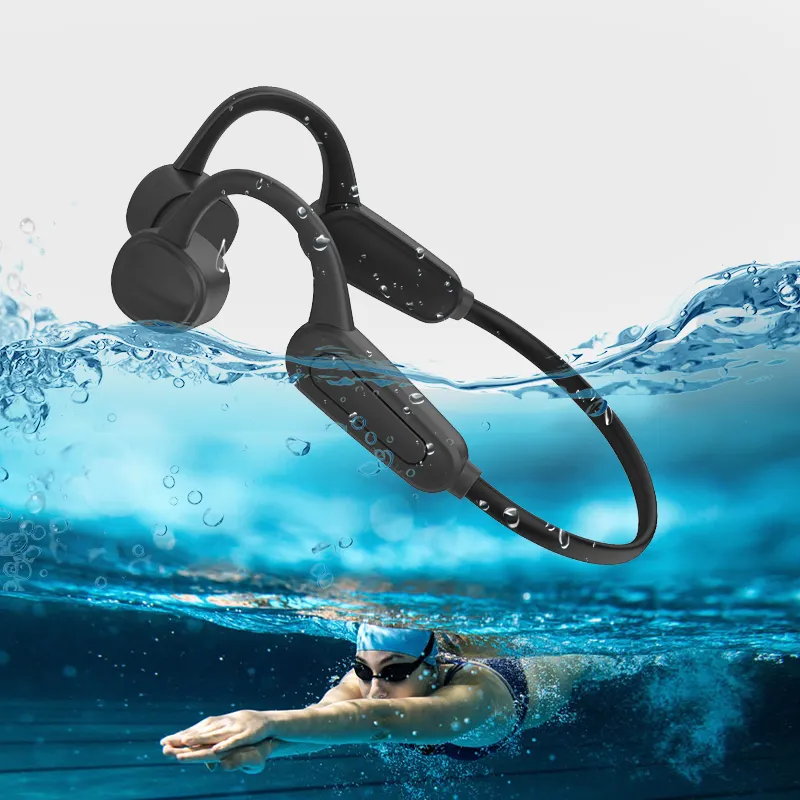 Fones De Ouvido de Condução óssea IPX8 Natação À Prova D' Água fone de Ouvido MP3 Built-In 16G Fones de Ouvido Bluetooth Microfone para o Esporte Ciclismo de Condução