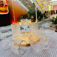 Tasse à café en cristal sans plomb Raymond, faite à la main, style rétro, avec anse et texture bulle, pour la maison, le café et la salle à manger
