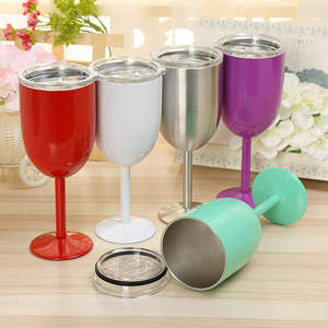 Bicchiere Termico Riutilizzabile a Doppia Parete 10oz, Calice in Acciaio Inox 304 Portatile con Coperchio, Regalo Ideale - Product Image 2
