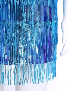 Vestido Metálico Brillante para Niñas de 6 a 16 Años, Vestido Tubo con Lentejuelas y Borlas para Baile, Prácticas, Graduaciones, Actuaciones en Escenario y Fiestas - Product Image 5