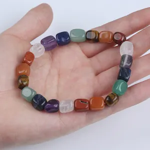 Bracelet réglable en pierre de cristal naturel fait à la main pour femme