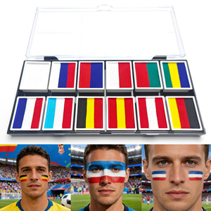 Soccer Game <b>Makeup</b> World soccer 2026 Face Body Painting Palette Football Flag Link Rainbow High Quality Face Paint Kit Holiday - Product Image 2