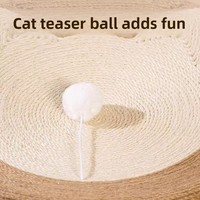 Tempat Tidur dan Alas Garuk Kucing dari Bahan Hemp, Tahan Lama, Tahan Aus, Bentuk Bulat, Alas Cakar Kucing, Sarang Kucing Kecil, Mainan Perawatan Kucing
