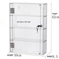 Vitrine d'exposition en acrylique transparent sur mesure avec serrure pour la vente au détail