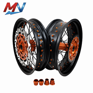 Jantes Supermoto MIANA 17 pouces pour <span class=keywords><strong>KTM</strong></span> EXC 125 250 450 2003-2015, accessoires moto, moyeux CNC, conversion 2024-2026 - Product Image 1