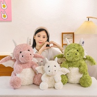 Boneka Naga Angela Kawaii Kartun Lucu, Boneka Naga Polandia Imut, Mainan Boneka Naga Duduk Warna Pink, Grosir Mainan Boneka Naga