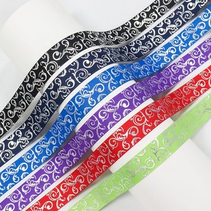 Venda quente 2.2CM Hot Stamping Impresso Floral Webbing Bow Fita De Presente De Poliéster Fita - Product Image 2