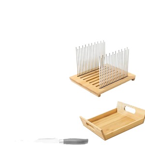 Wooden <b>Bread</b> Slicer With Stainless Steel Blades And Clear Shields For Even Slicing - Product Image 5