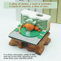 Nouveau design Bloc-notes 3D en papier lavable sculpté, motif carotte, pour l'art superposé DIY, pour salle de lecture, par Encounter of Paper Wood