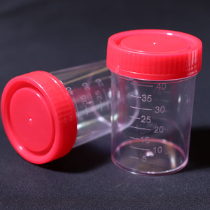 Tasse en plastique de tasse d'échantillon d'<span class=keywords><strong>urine</strong></span> de catégorie médicale de Offre Spéciale d'usine avec la tasse rouge de <span class=keywords><strong>collection</strong></span> de chapeau avec le PS 40ml - Product Image 5